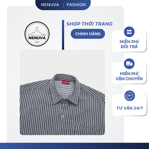 Áo Sơ Mi Cộc Tay Local Brand Unisex Nenuva SS079 - Ảnh 7