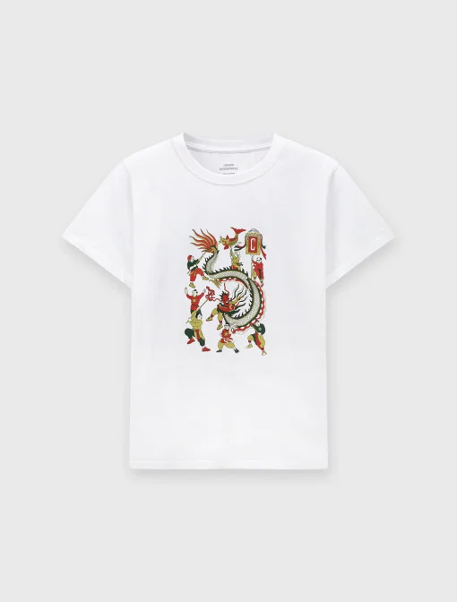 Áo phông unisex trẻ em tranh hội múa rồng - Ảnh 3