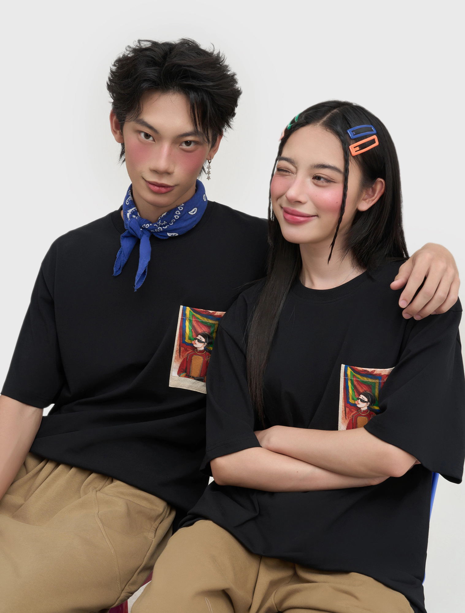 Áo phông unisex người lớn túi pocket Hội làng - Ảnh 2