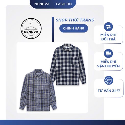 Áo sơ mi nam dài tay 2 màu caro - Nenuvafashion